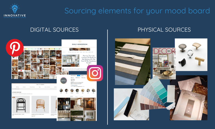 Sources for mood board elements