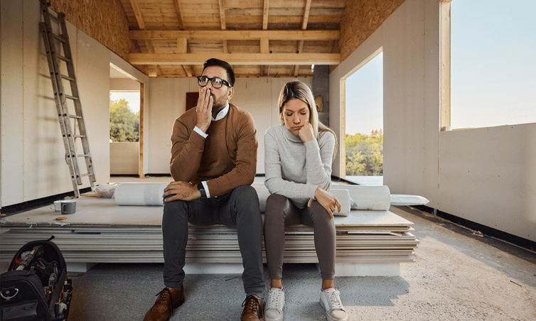 Stressed Worried Couple Remodel