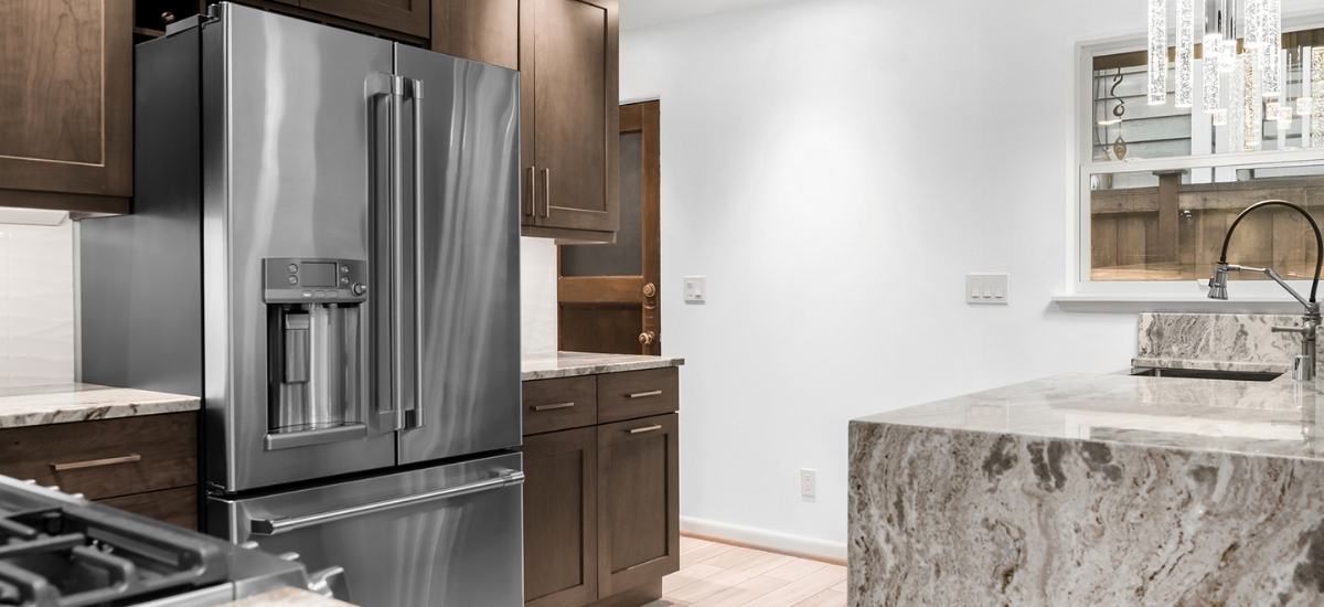 French Door Refrigerator and Sink French Door Refrigerator and Sink